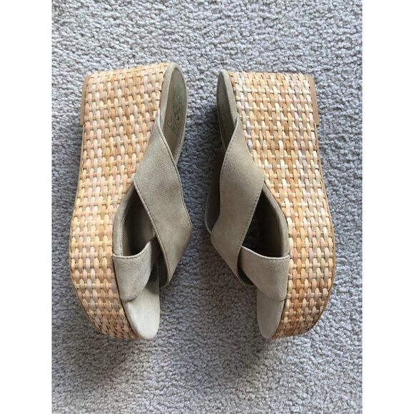 Vince Camuto GREATHEL SLIDE SANDALS Wedge leather size 10 - Picture 4 of 10